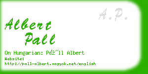 albert pall business card